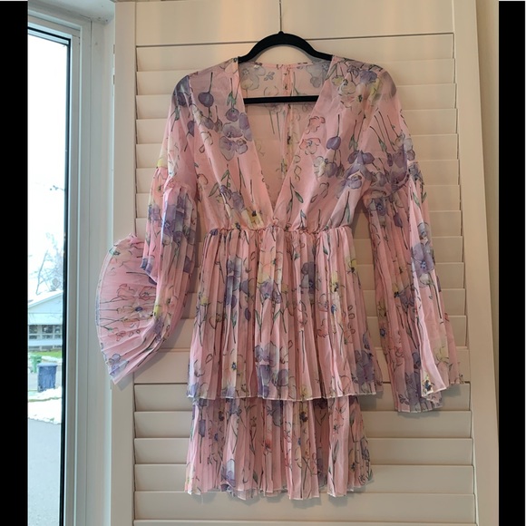 Classy Easter water colour pleated Dress - Picture 1 of 12